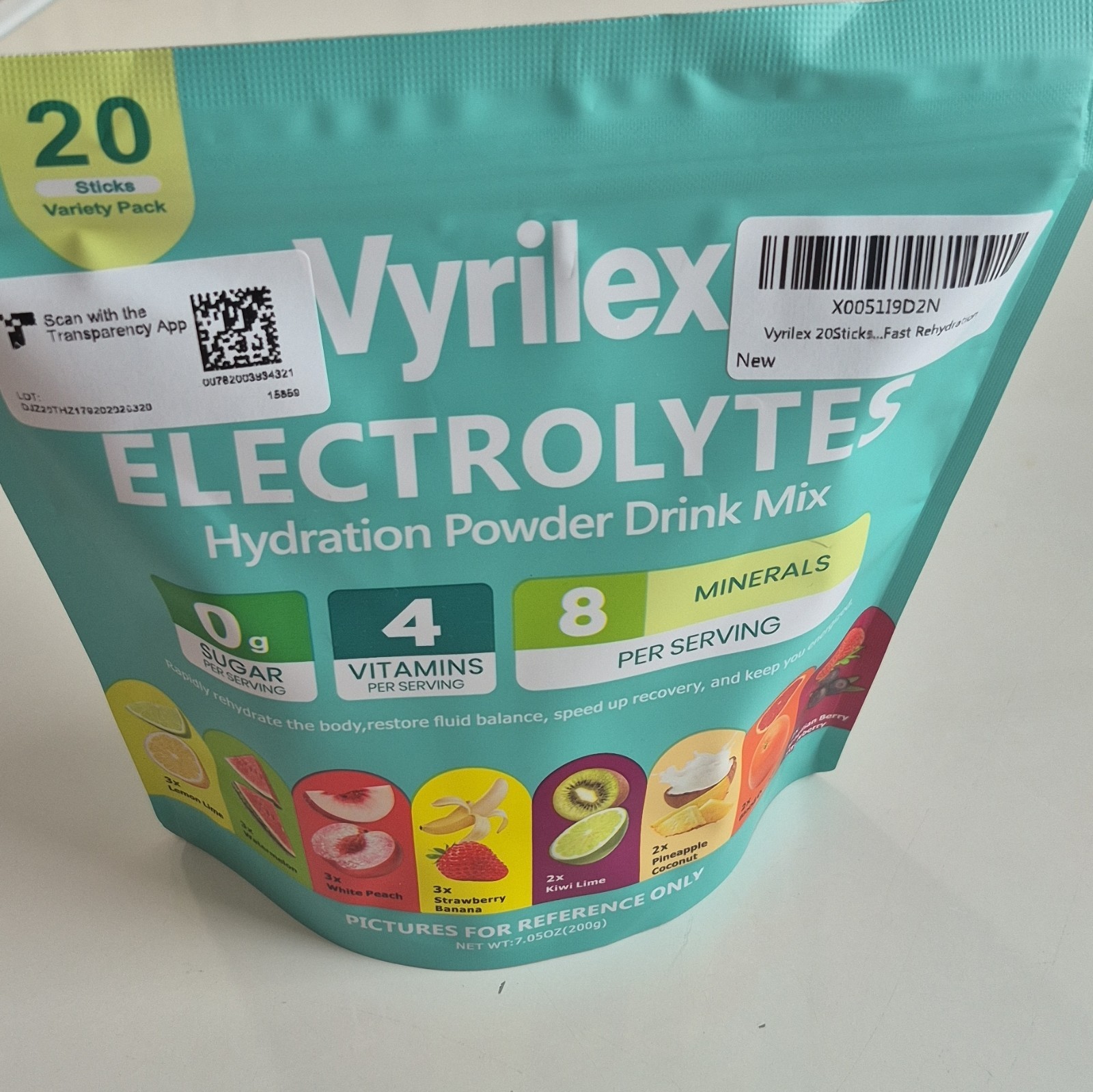 Vyrilex Electrolyte Hydration Powder Drink Mix Sugar-Free Keto Variety 20