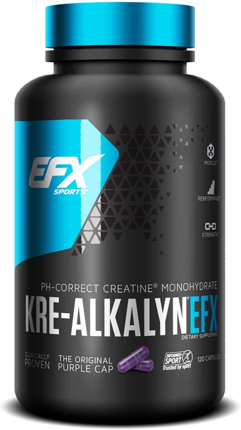 EFX Sports Kre-Alkalyn PH-Correct Creatine Monohydrate Capsules (1 Bottle)…