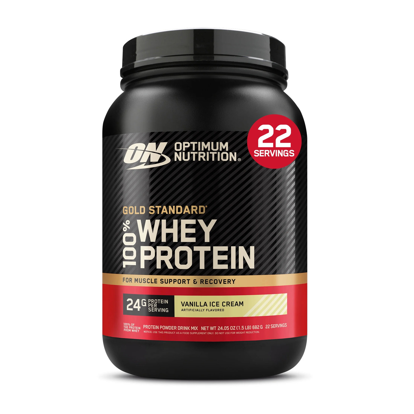 , Gold Standard 100% Whey Protein Powder, Vanilla Ice Cream, 22 Servings