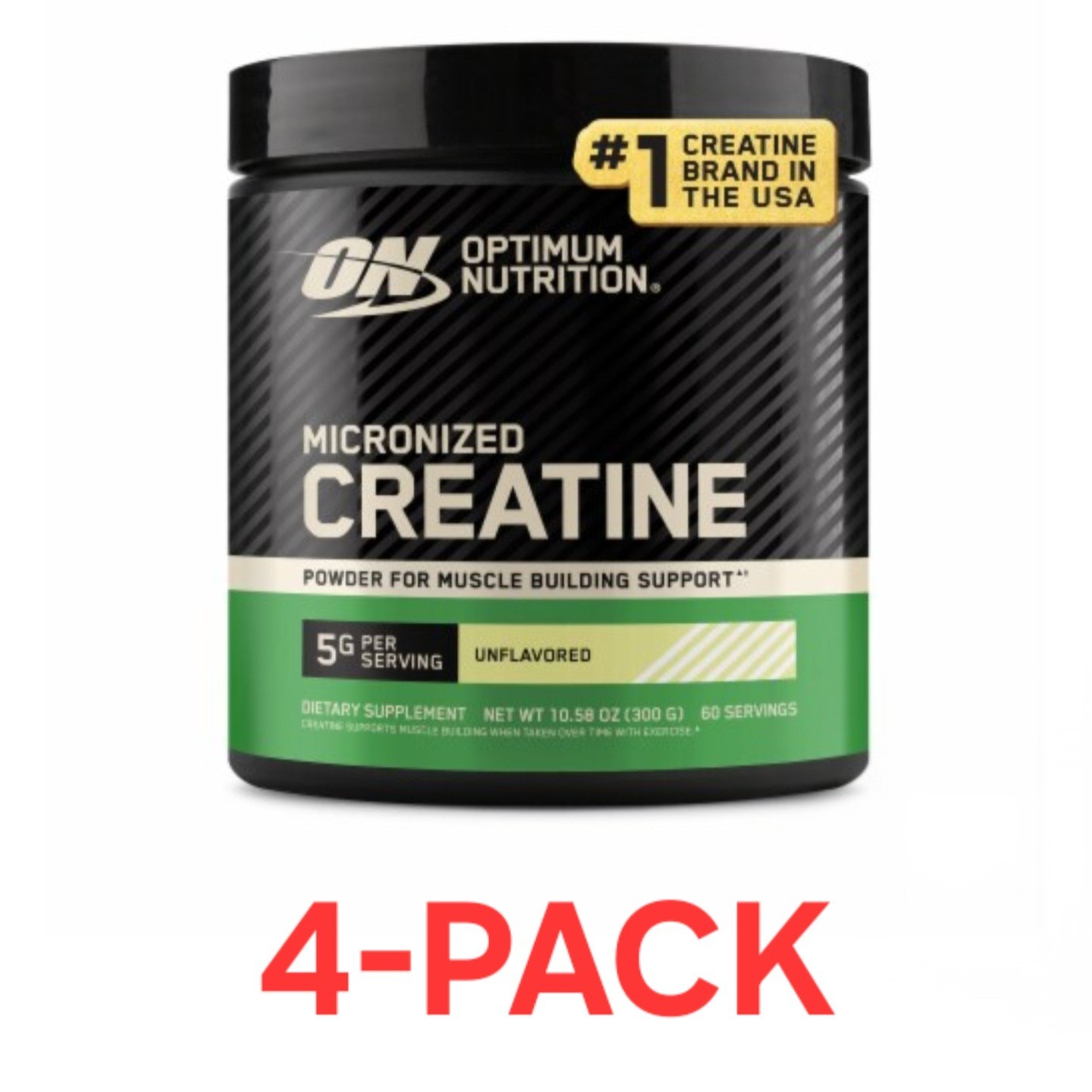 4-PACK Optimum Nutrition, Micronized Creatine Powder, Unflavored 60 Servings