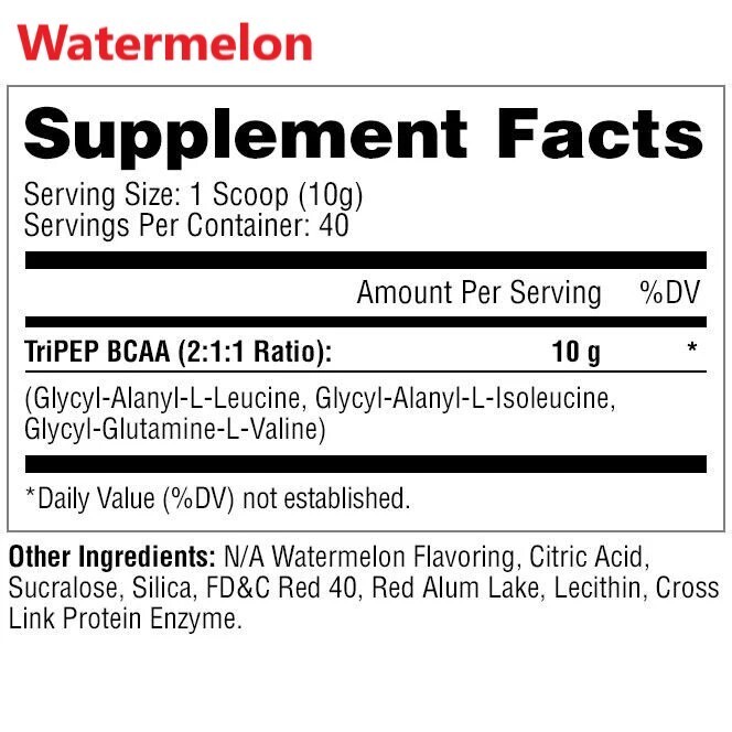 Tripep BCAA 400g 40 Servings Branched-Chain Amino Acids Powder Muscle Recovery