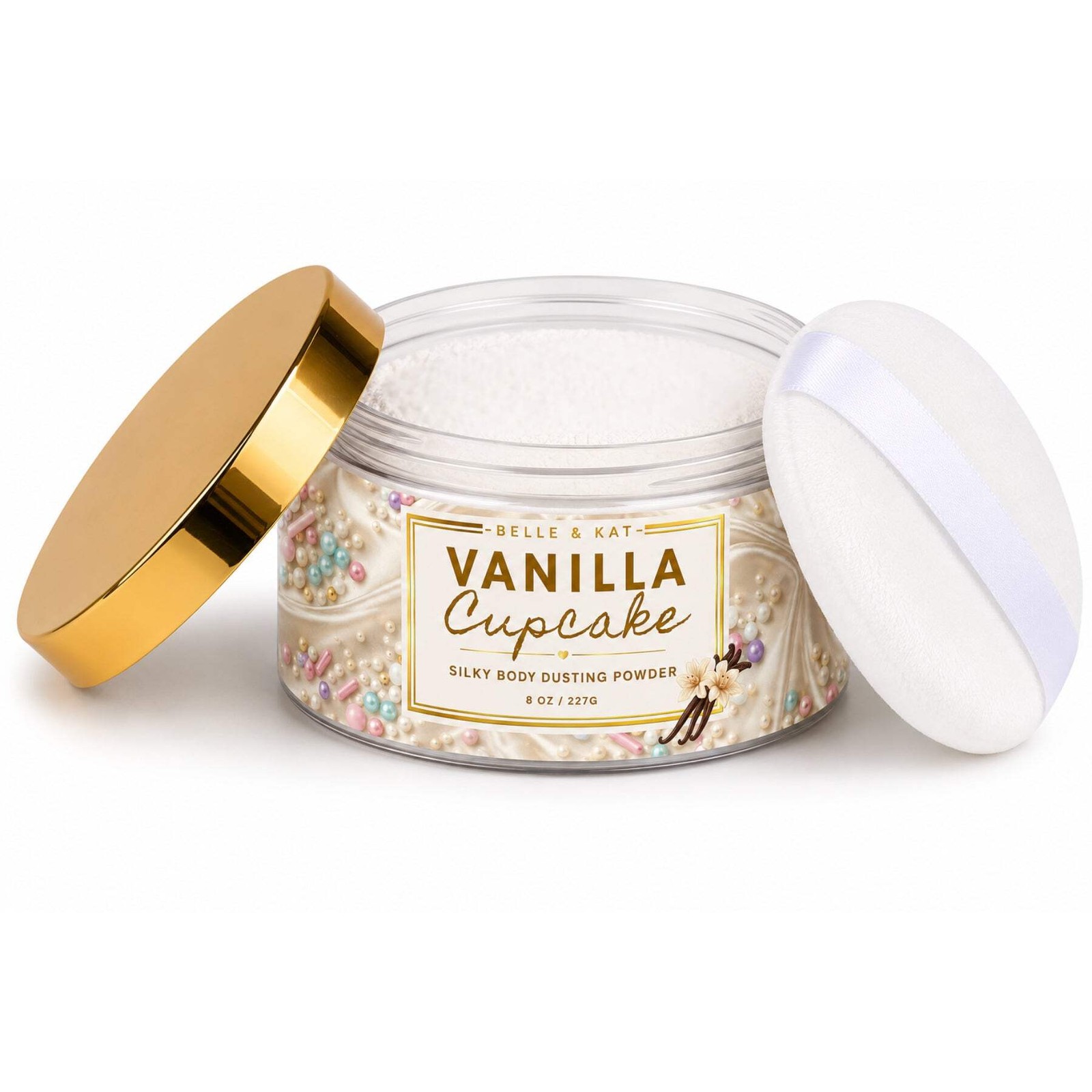 *Vanilla Cupcake Scented Body Powder for Men & Women, Talc-Free, 8oz