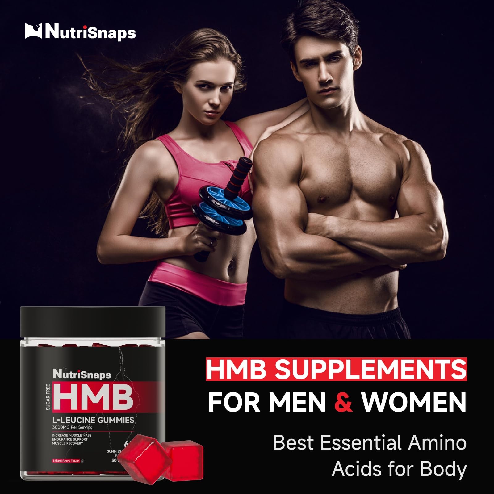 Sugar Free HMB and Leucine Gummies, HMB and Leucine Amino Acid Supplements fo…