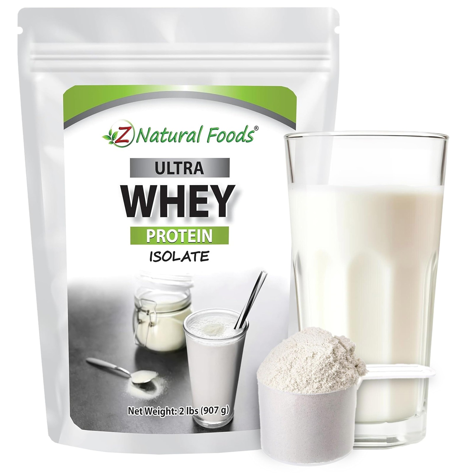 Z Natural Foods Ultra Whey Protein Isolate Powder – Pure, Unflavored, Unsweetene