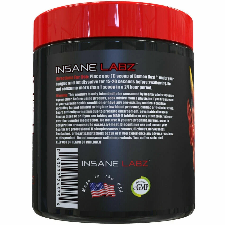 Insane Labz Demon Dust Mind Altering Intense Pre-Workout 50 Servings Cinnamonic