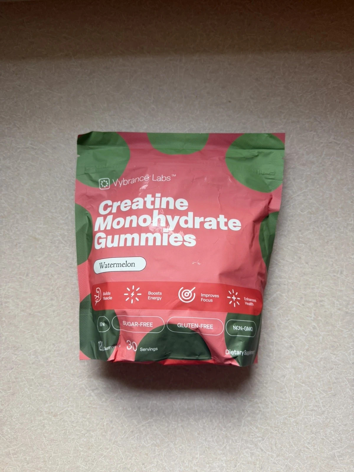 Vybrance Labs Creatine Monohydrate Gummies Watermelon 30 Servings Sugar-Free Gl…