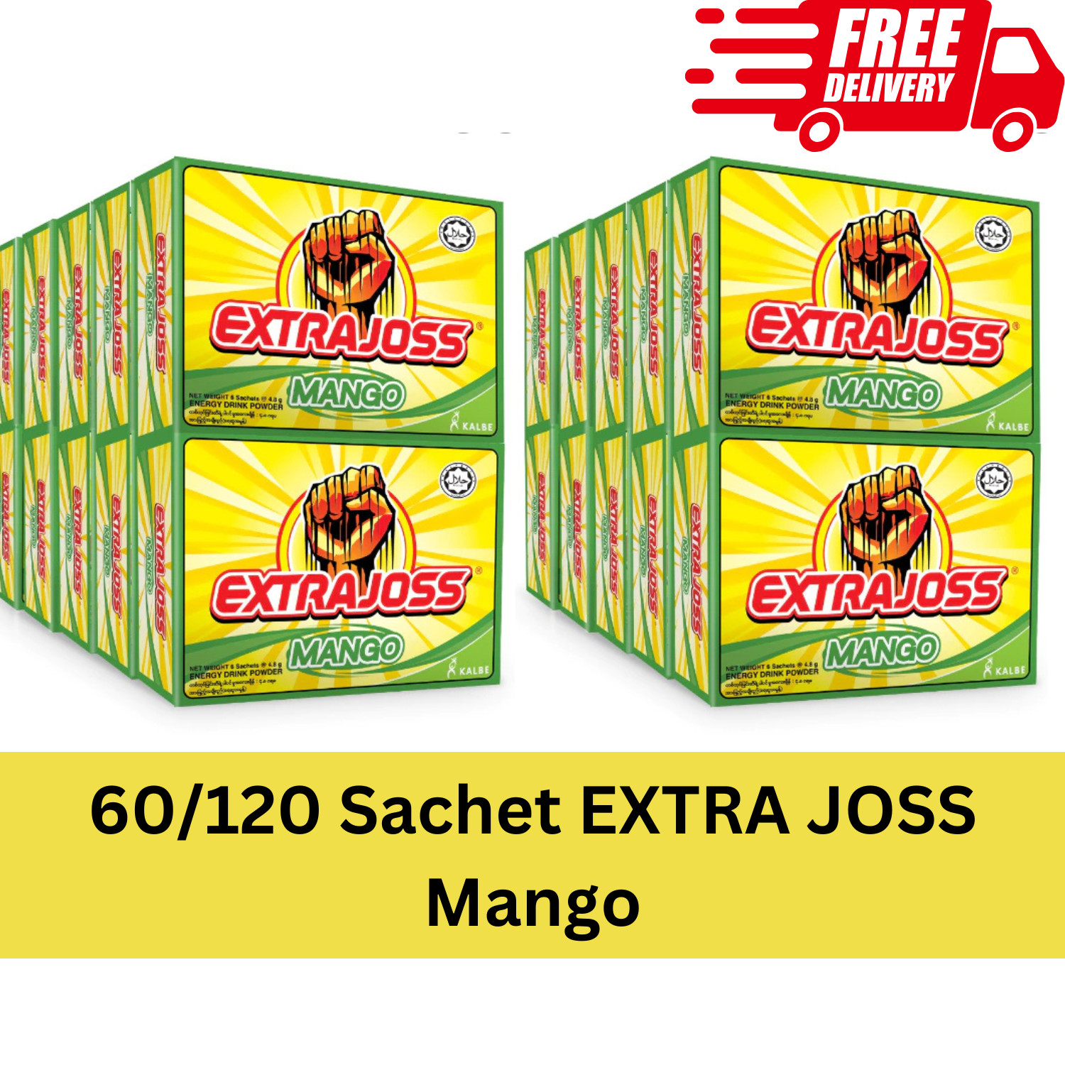 Extra Joss Energy Boost Drink Powder Manga Flavor 60 or 120 Sachet Free Shipping