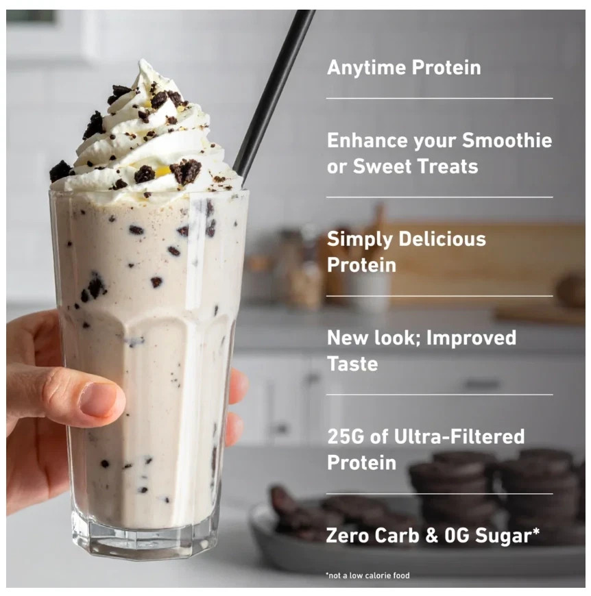 Isopure Zero Carb 100% Whey Protein Isolate Powder, Cookies & Cream, 25g Protein