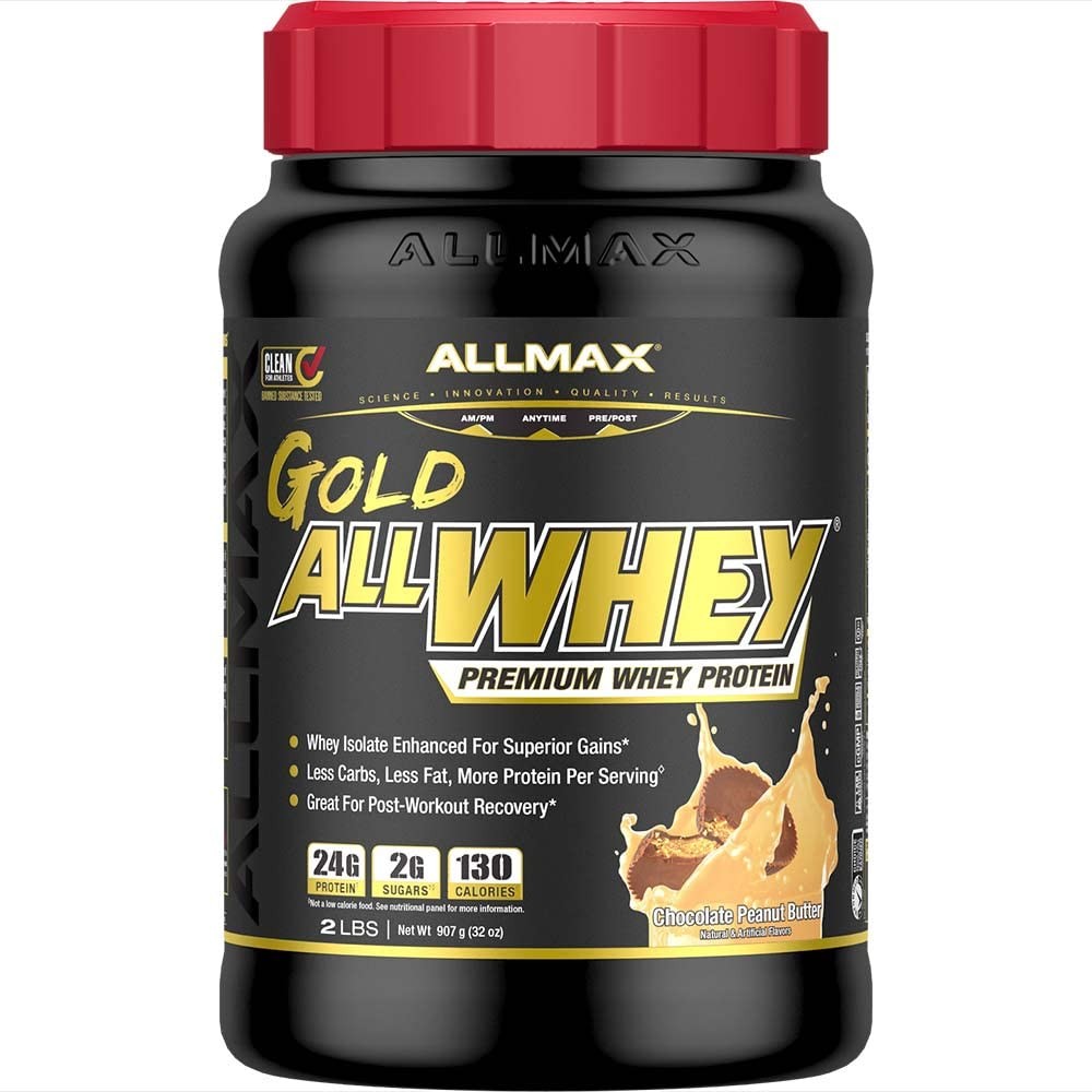 ALLMAX Nutrition Gold ALLWHEY Chocolate Peanut Butter – 2 lb – 24 Grams of Pr…