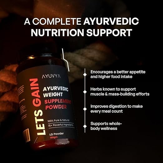 Ayuvya Lets Gain Helps Increasing Muscle Mass & Energy Levels Promotes Overall