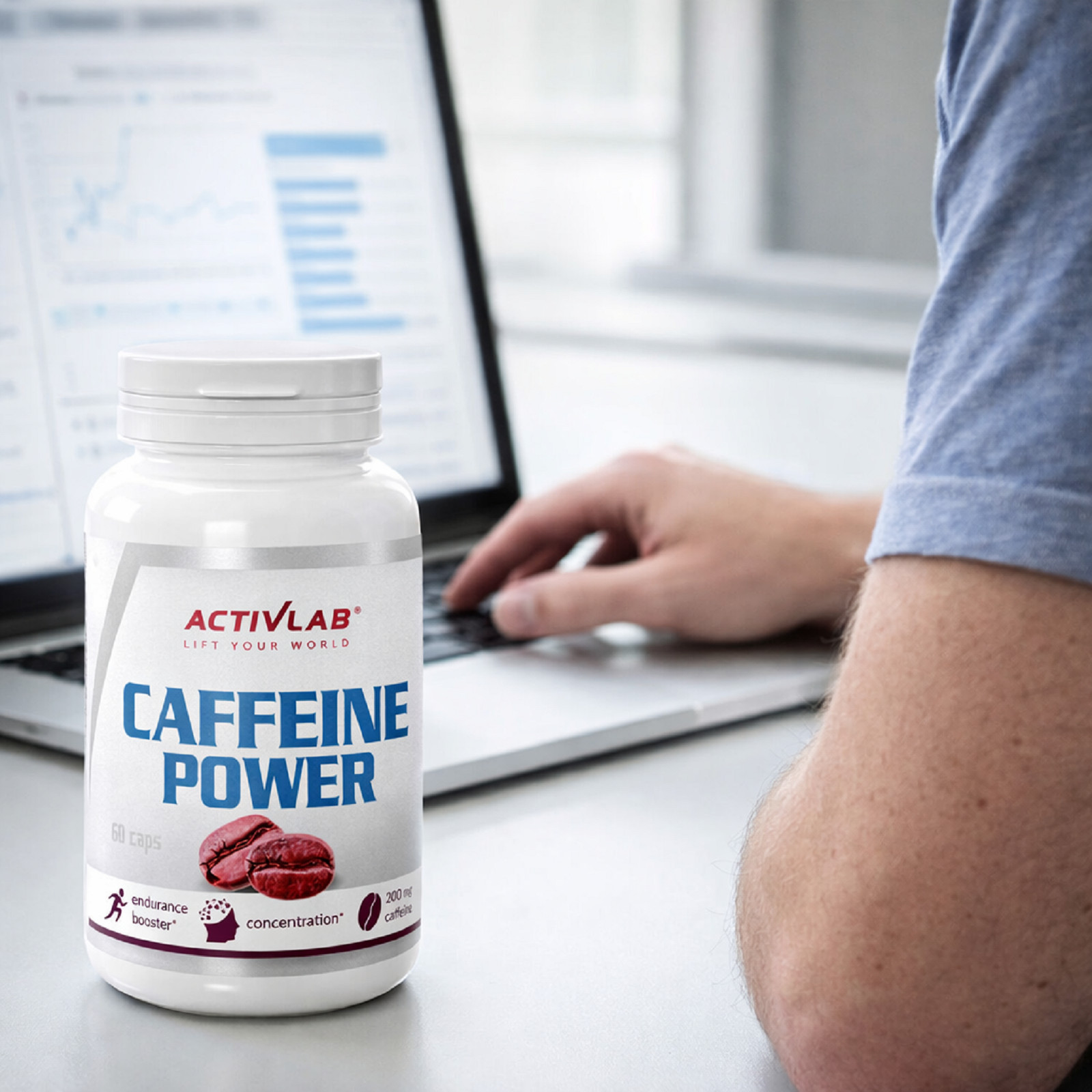 CAFFEINE Pills – Pre-Workout Energy Pills – Dietary & Gym Supplement Preworkout