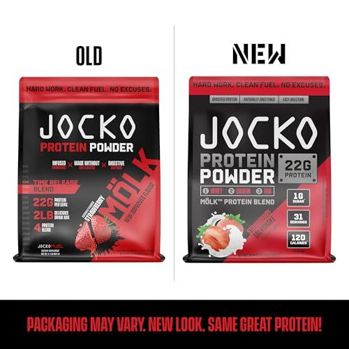 Jocko Fuel Mölk Whey Protein Powder 22g Low Sugar Monk Fruit Blend – Muscle R…