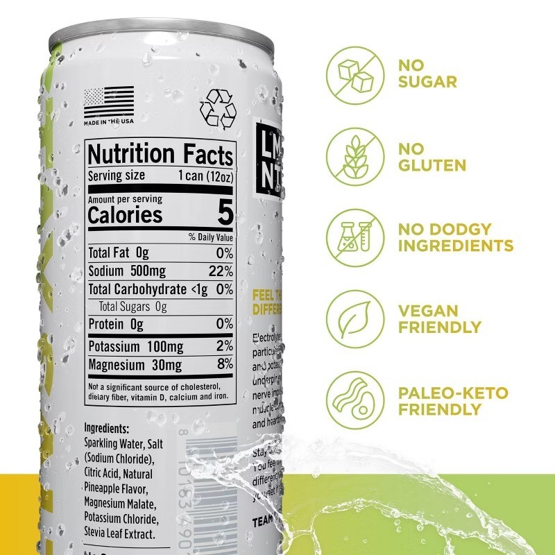 Zero Sugar Pineapple Sparkling Electrolyte Drink – 4pk/12 fl oz