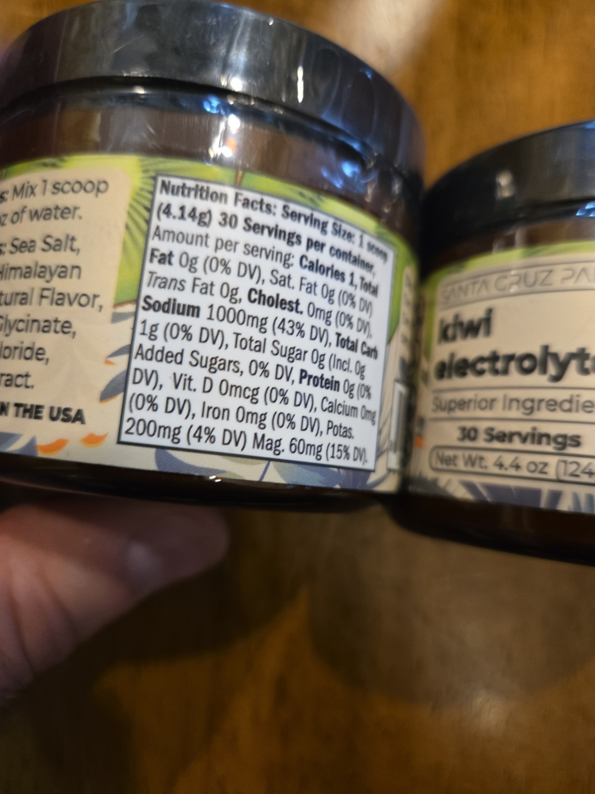 Santa Cruz Paleo Electrolyte Powder Kiwi Flavor 30 Servings Per Tub (3 Pack)