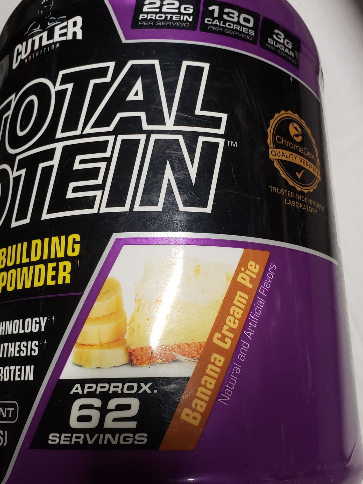 Cutler Nutrition Total Protein – Banana Cream Pie – 4.51 lbs – 62 Servs – 7/2026