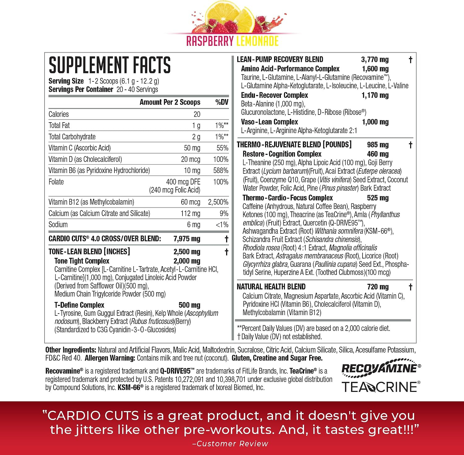 Cardio Cuts 4.0 – Raspberry Lemonade – 8.6 Oz.