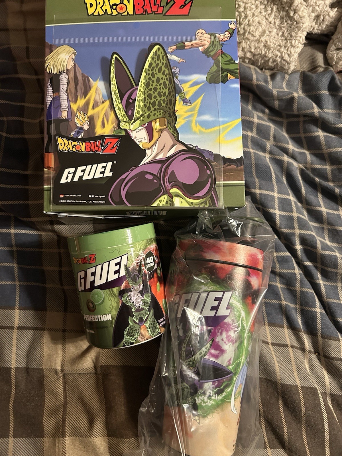 GFUEL Dragon Ball Z Perfect Cell Collectors Box W/ Shaker And G FUEL Tub