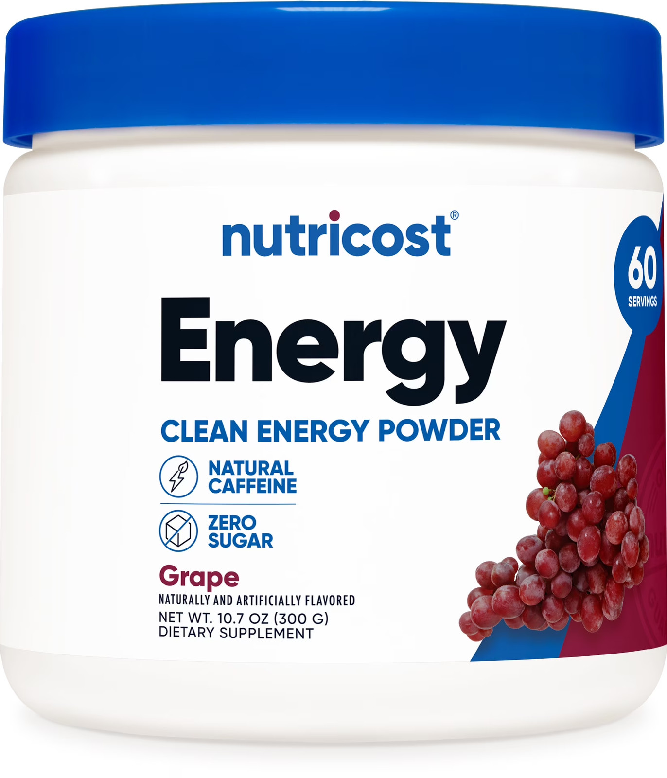 Nutricost Energy Drink Powder (Grape) (60 SERV) – Pre Workout Supplement with Na