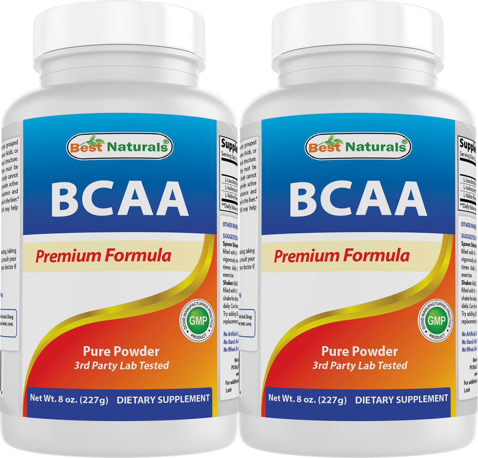 2 Pack Best Naturals BCAA Powder 8 OZ