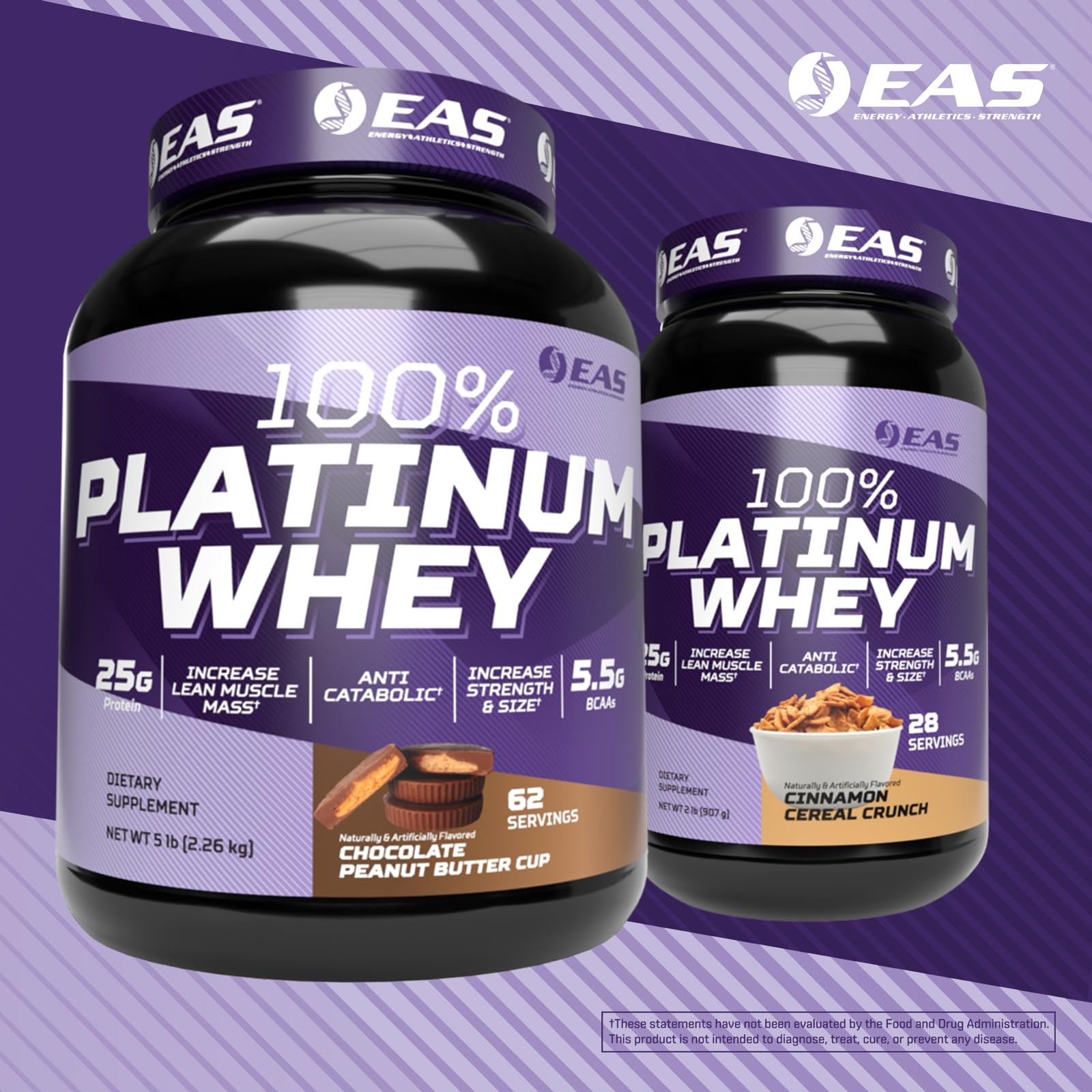 EAS 100% Platinum Whey Protein | 3 Ultra-Platinum Whey Proteins | Increase Size