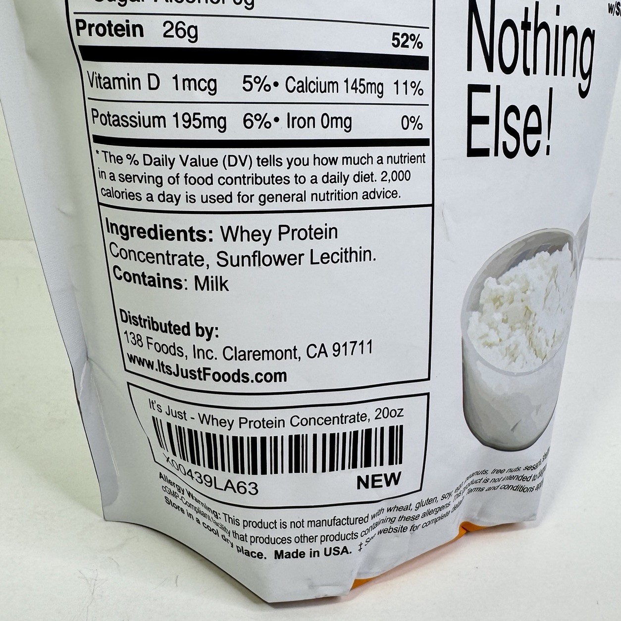 It’s Just! – 100% Whey Protein Concentrate Made in USA Premium 20 Oz Exp 01/2027