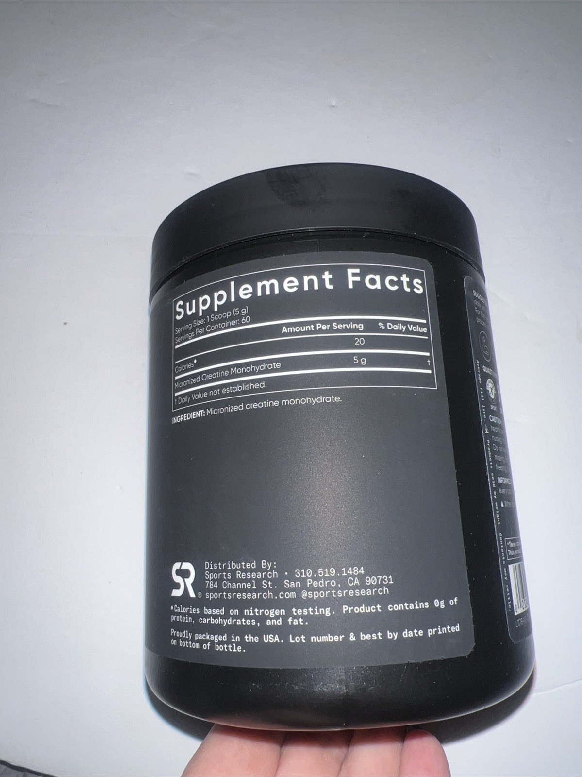 Sports Research Creatine Monohydrate Powder 10.58oz Unflavored
