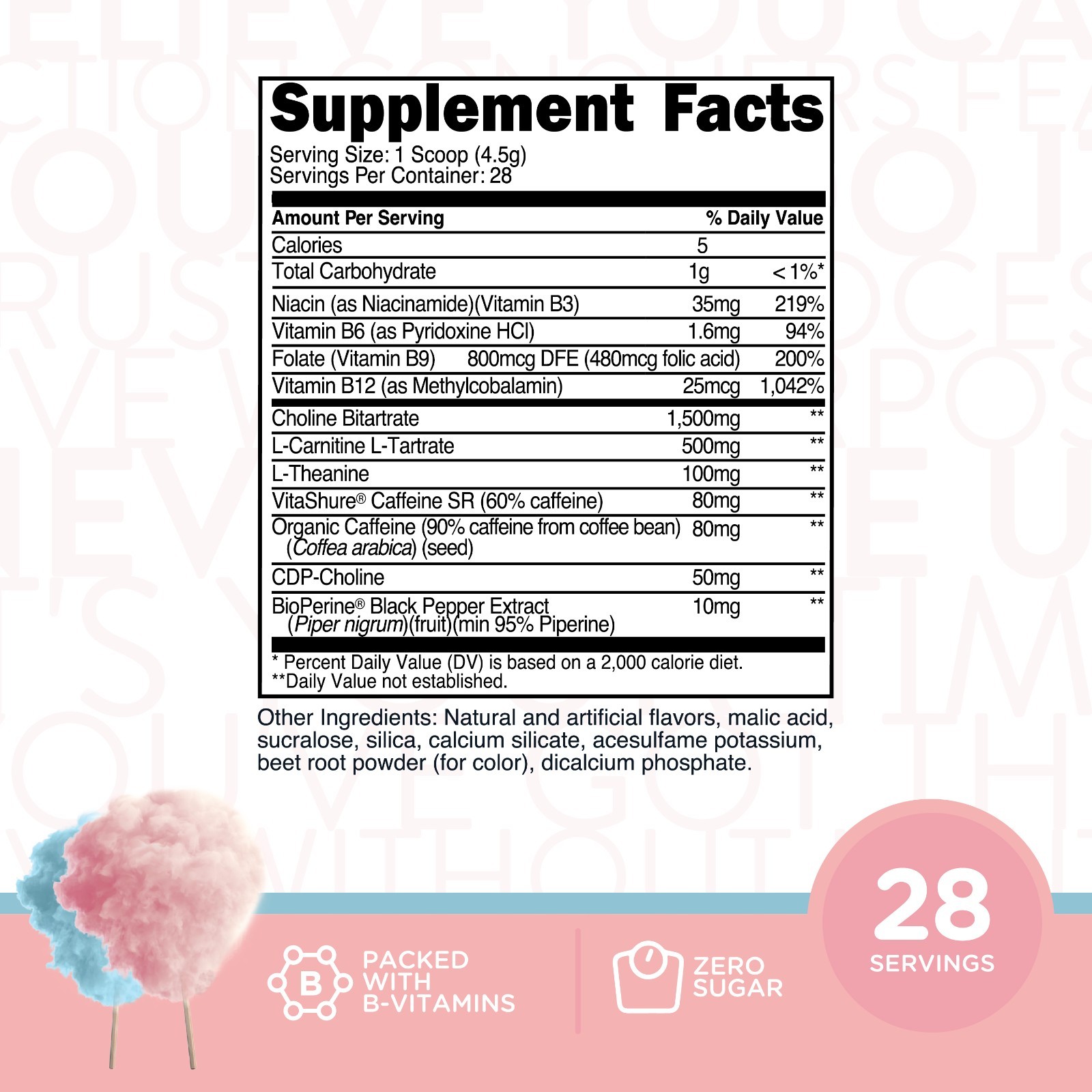 TransformHQ Boost Shot (Cotton Candy) 28 Servings- Powder Supplement