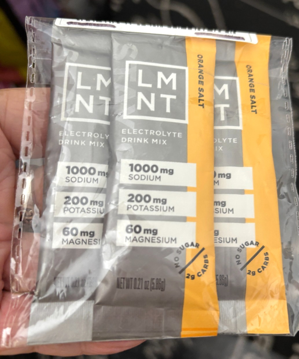 LOT of 3 LMNT ELECTROLYTE Orange Salt HOT or COLD Hydration Drink Packets Sachet