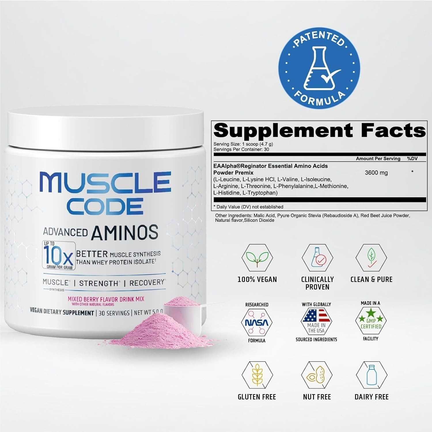Muscle Code Essential Amino Acid Powder – Muscle Synthesis Recovery Strengt…
