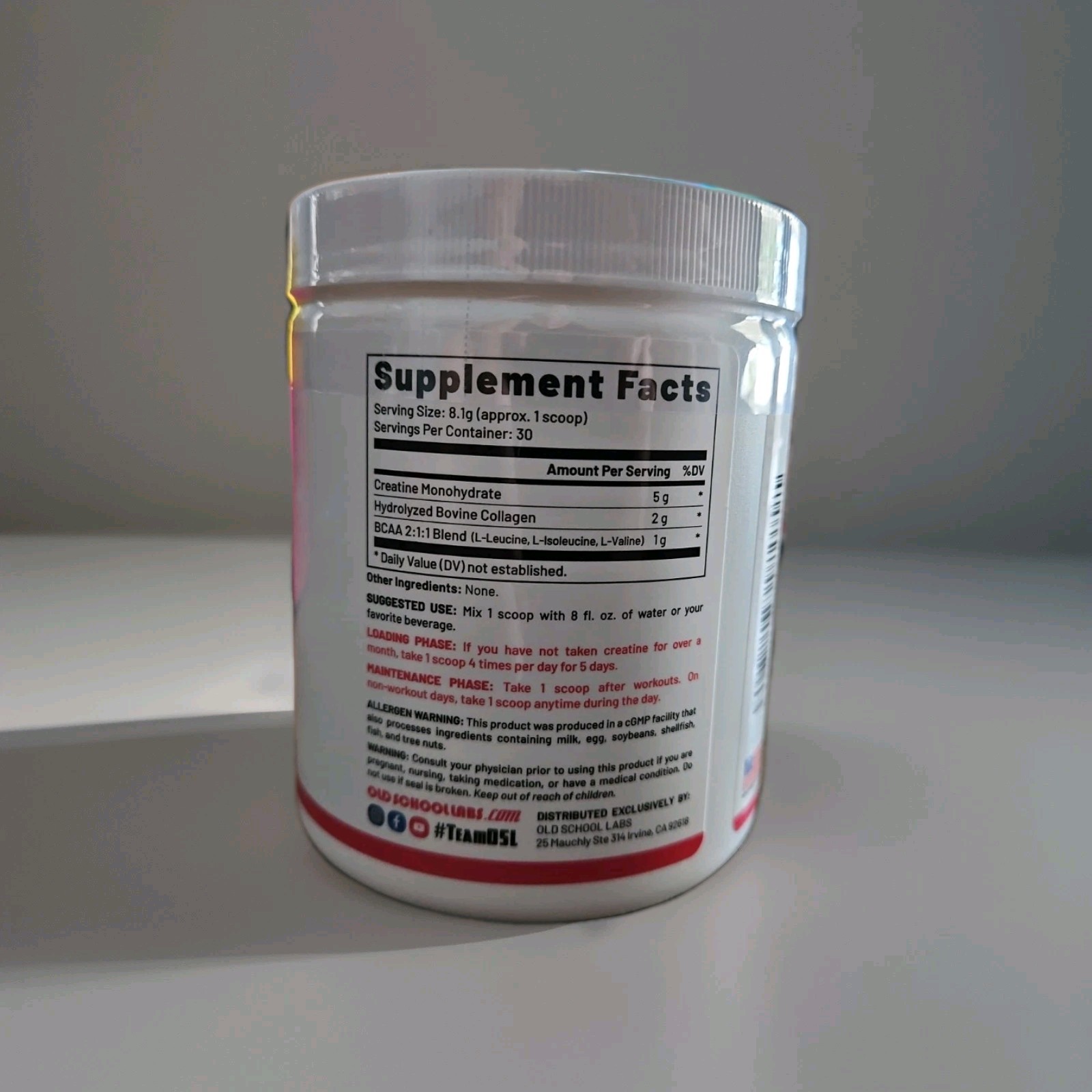 Creatine Monohydrate 5000mg for Women 2g Collagen & 1g BCAA – 240g (30 Servings)