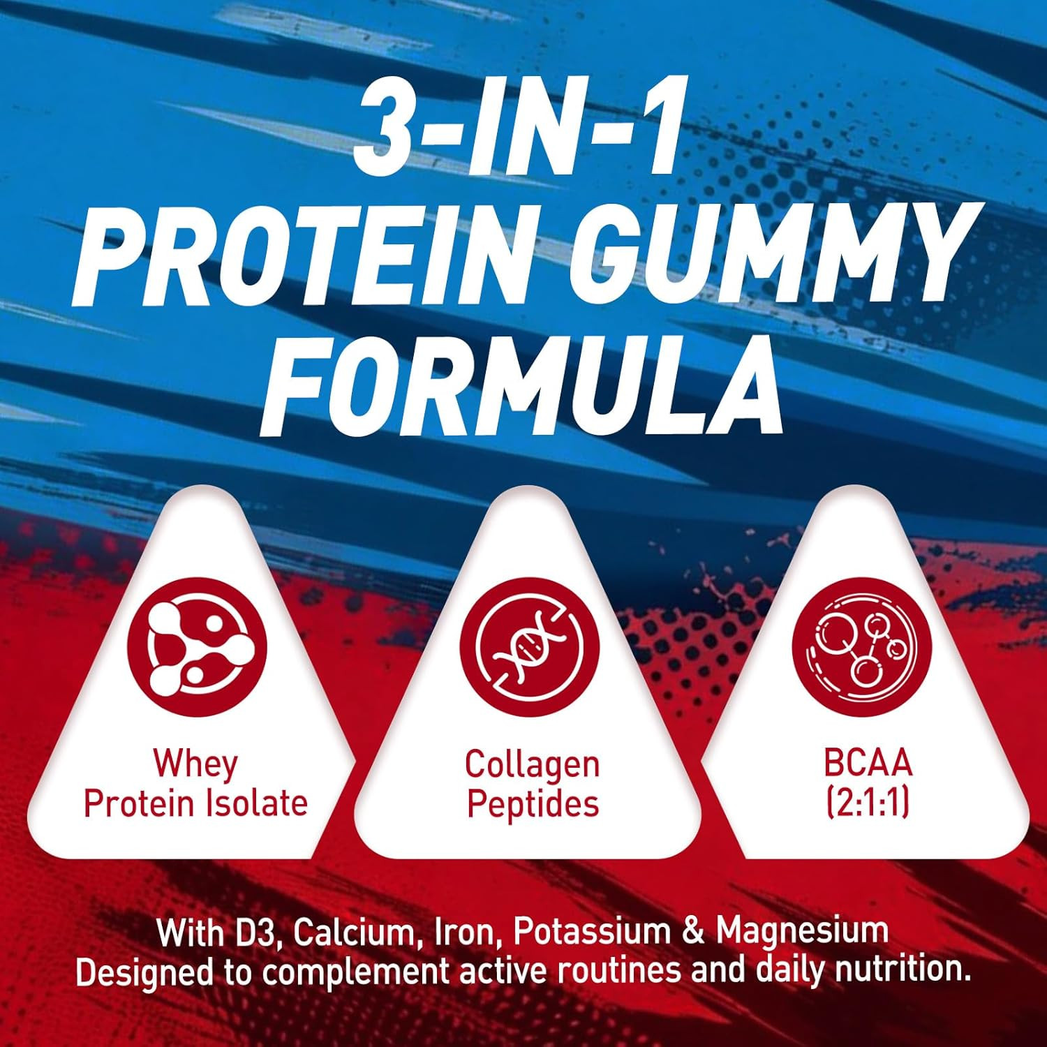 Whey Protein Gummies for Women Men, 12G High Protein Supplements with Collagen &