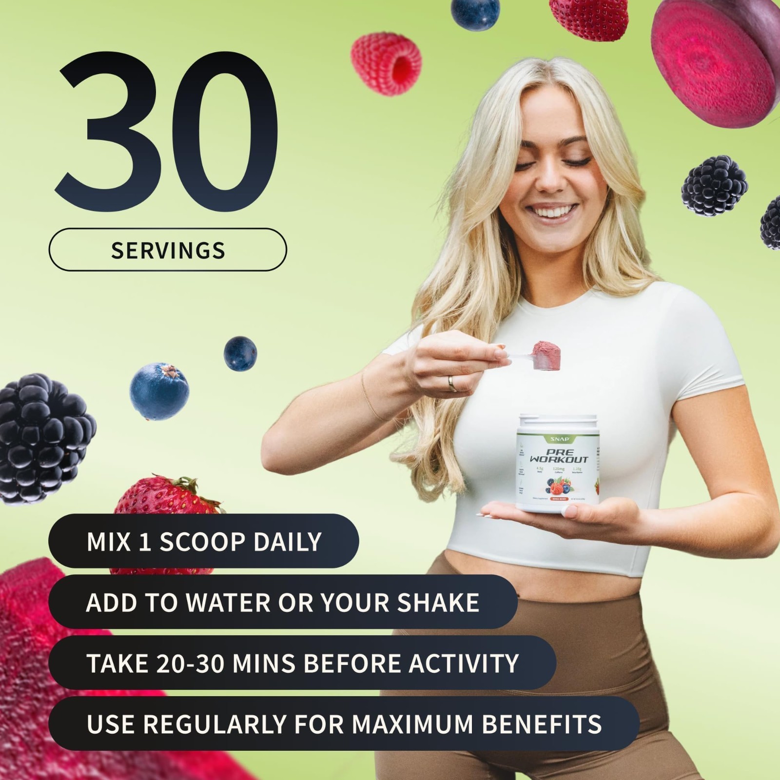 Natural Beet Root Powder – Plant-Based Pre Workout for Energy & Endurance, Nitri