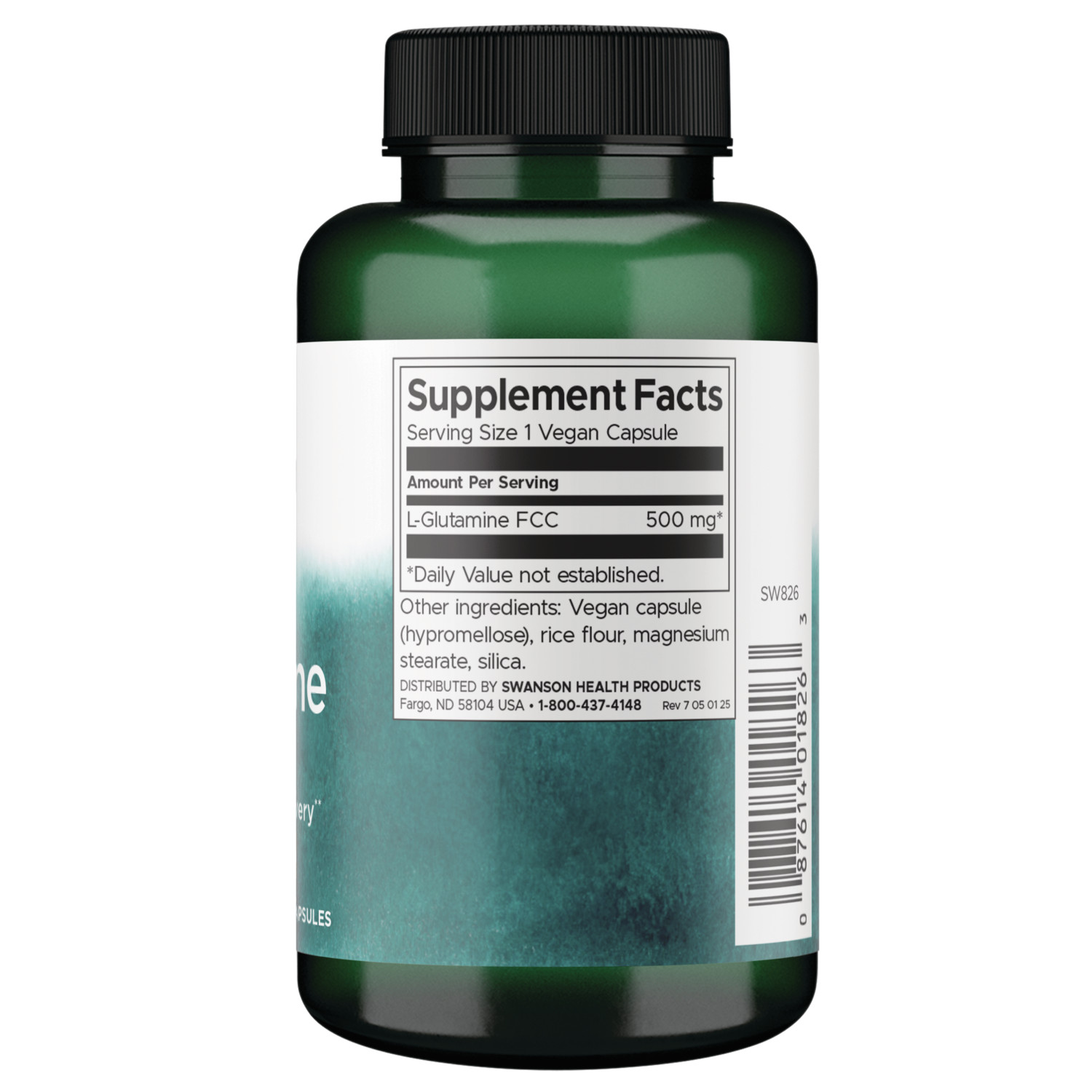 Swanson L-Glutamine 500 mg 100 Capsules