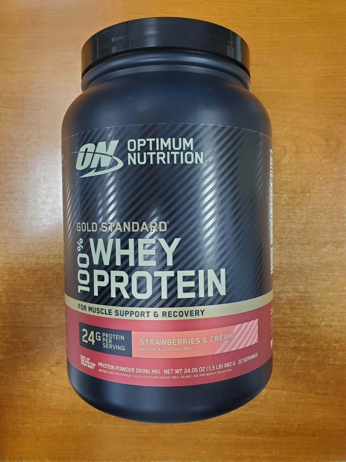 Optimum Nutrition Whey Protein Strawberries & Cream 1.5lb Tub Exp 8/27 9518-R3P7
