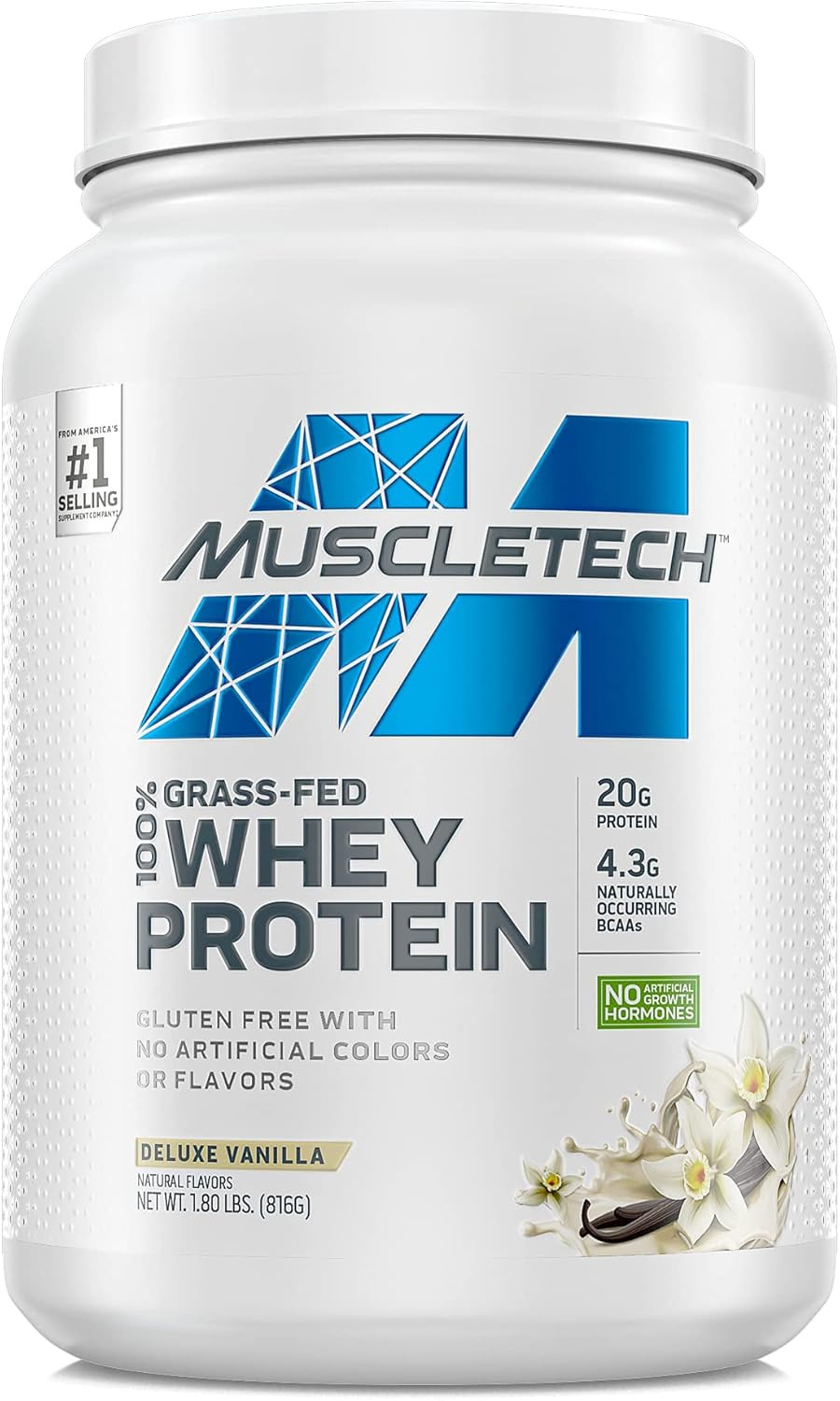 Elite 100% Whey Protein plus Vanilla Cream 1.8Lbs and Muscletech Grass Fed Whey