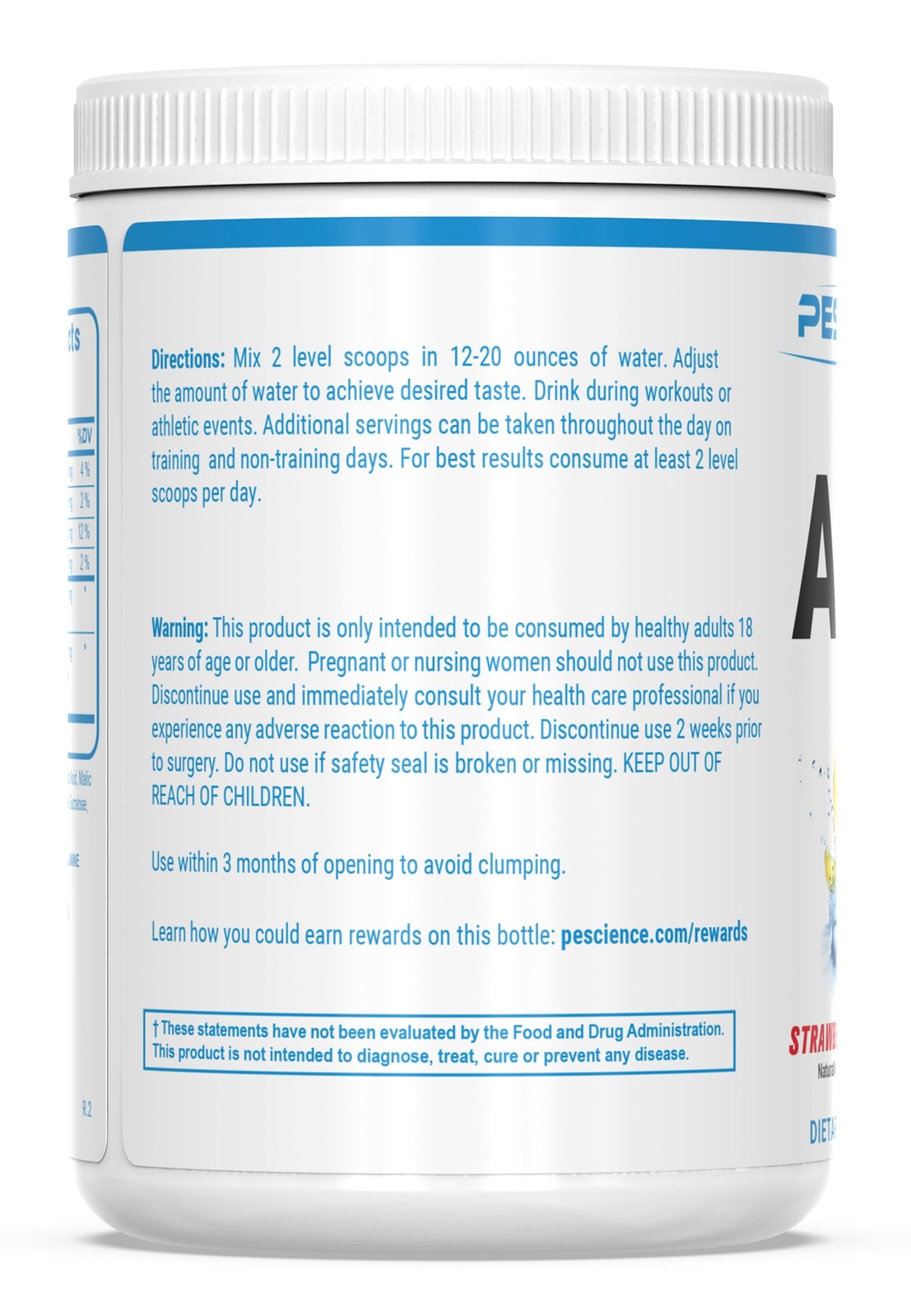 Amino IV Strawberry Lemonade BCAA EAA Powder 5g Amino Acids Sugar Free 14.3oz