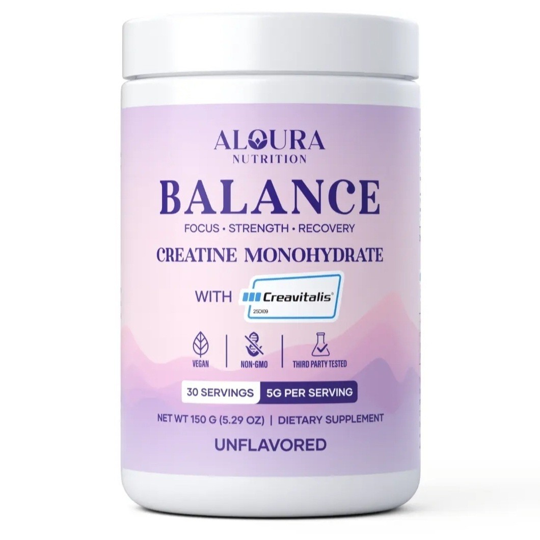 Aloura Nutrition Balance Micronized Creatine Monohydrate Powder (30 Servings)