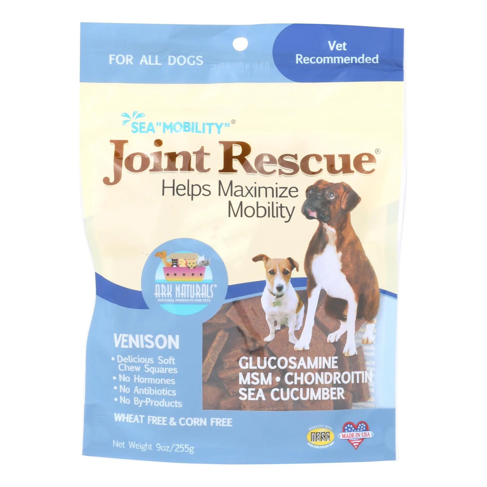 Ark Naturals Sea Mobility Joint Rescue Venison Jerky, 9 Oz Dog Joint Support