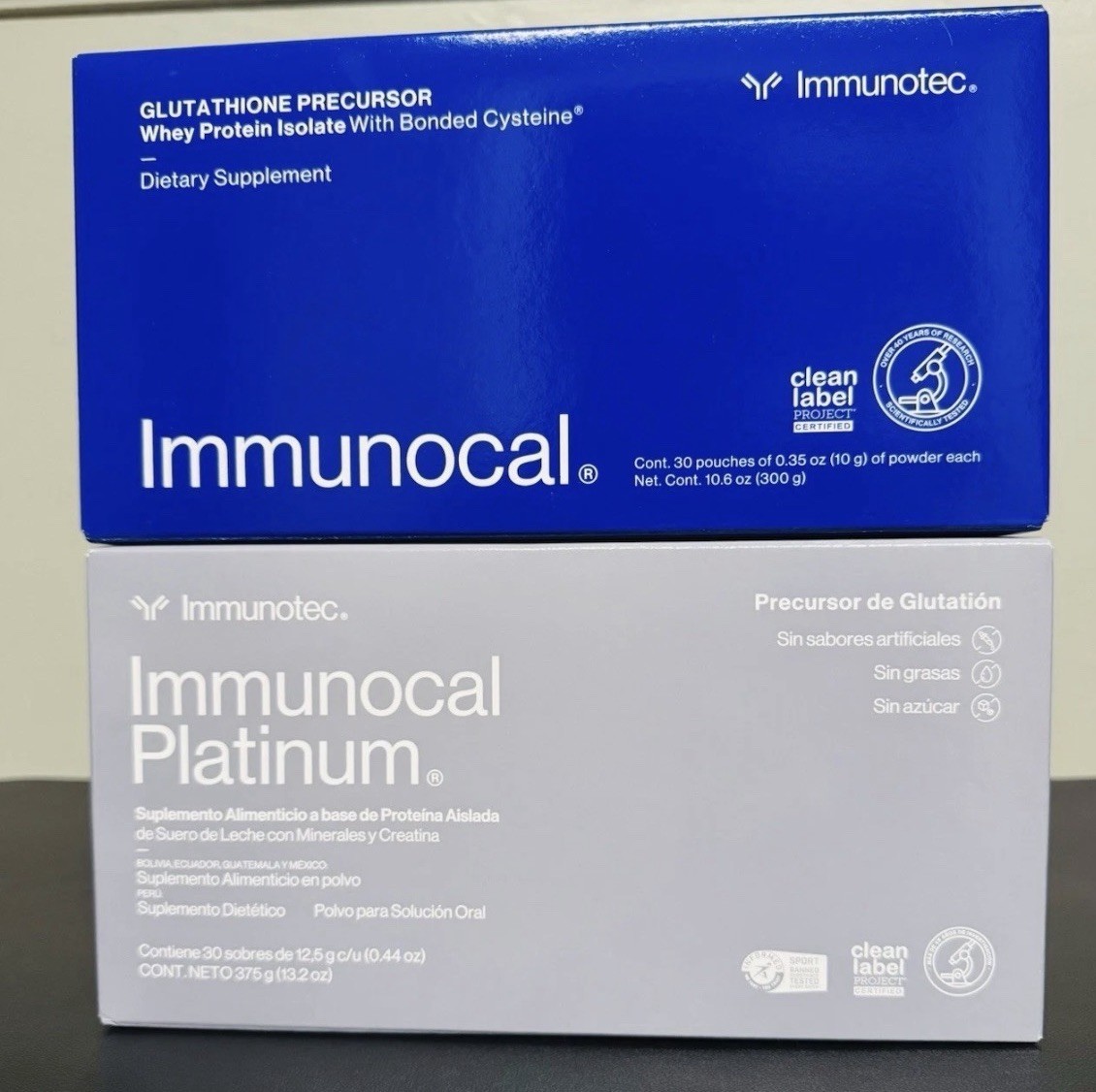 Immunocal Classic 1 ( Blue ) & 1 Platinum : 2 BOXES – 60 Pouches.