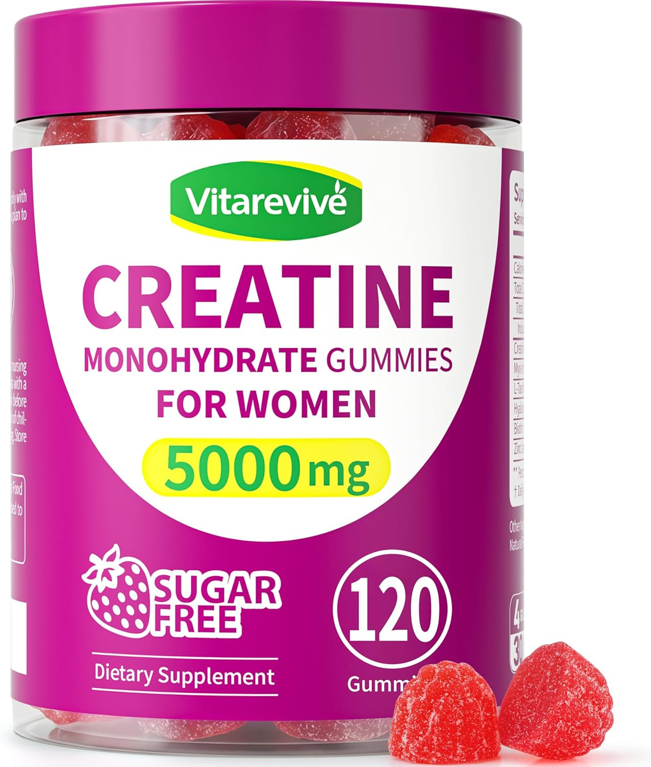 Creatine Gummies for Women – 5000Mg Creatine Monohydrate for Lean Muscle Support