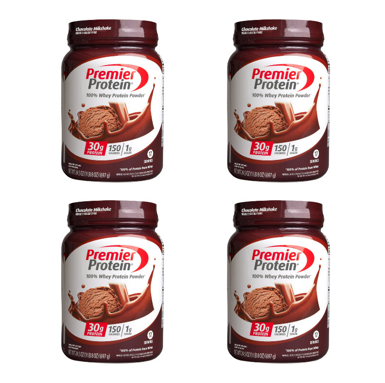 Premier Protein Whey Powder Chocolate Milkshake 30g Protein – 4 Pack 98 oz Total