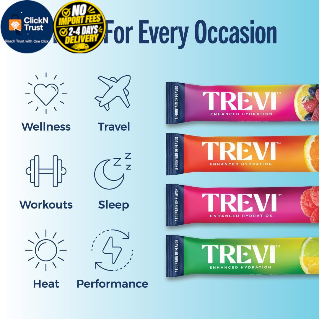 TREVI Electrolytes Powder Packets, Sugar Free Hydration, Classic 8 8 Servings