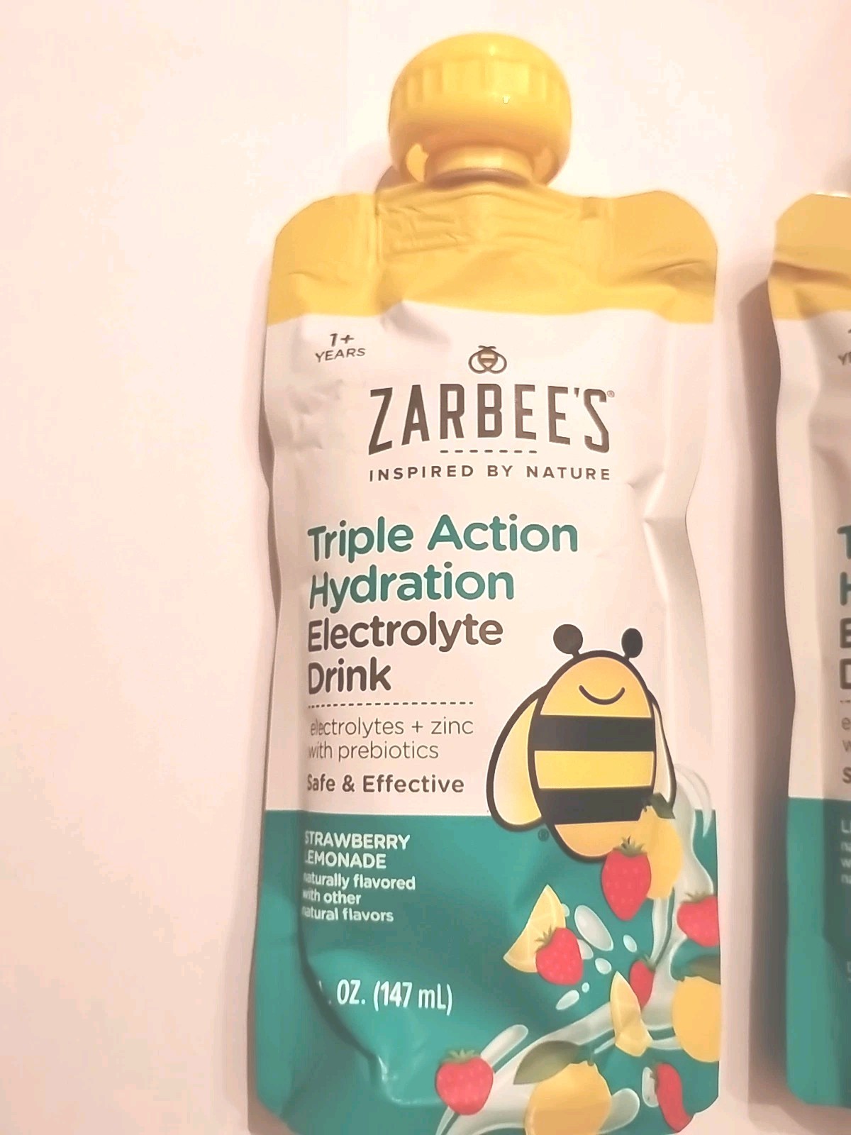 2 Zarbee’s Triple Action Hydration Electrolyte Drink Strawberry Lem/ Lemon Lime