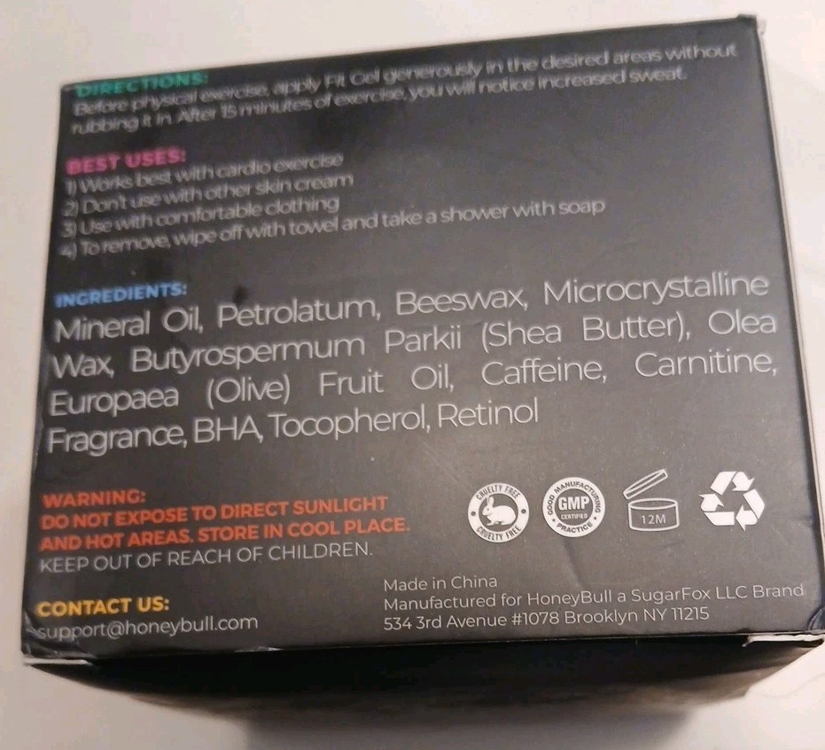 HoneyBull Fit Gel (8.82 oz) Workout Enhancer Unopened