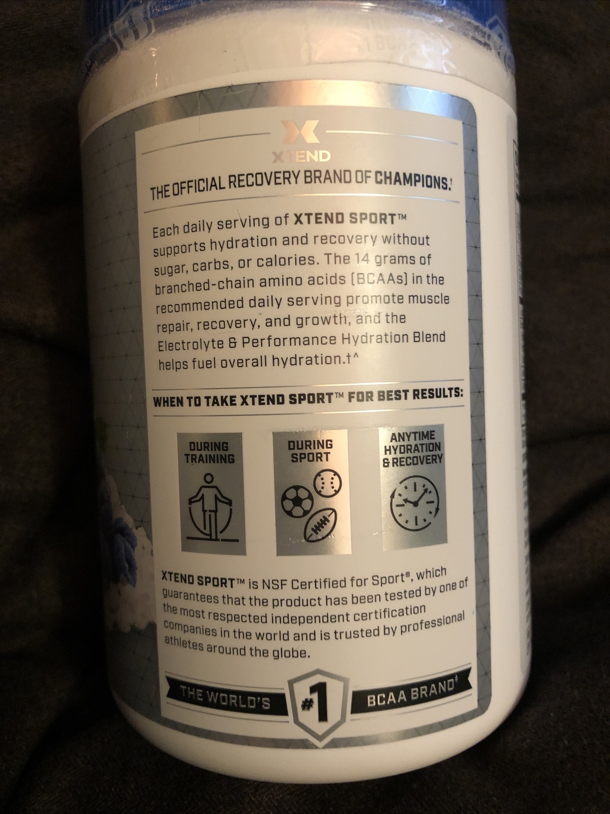 XTEND Sport 7G BCAA Muscle Recovery Electrolytes Blue Raspberry Ice BB: 10/23