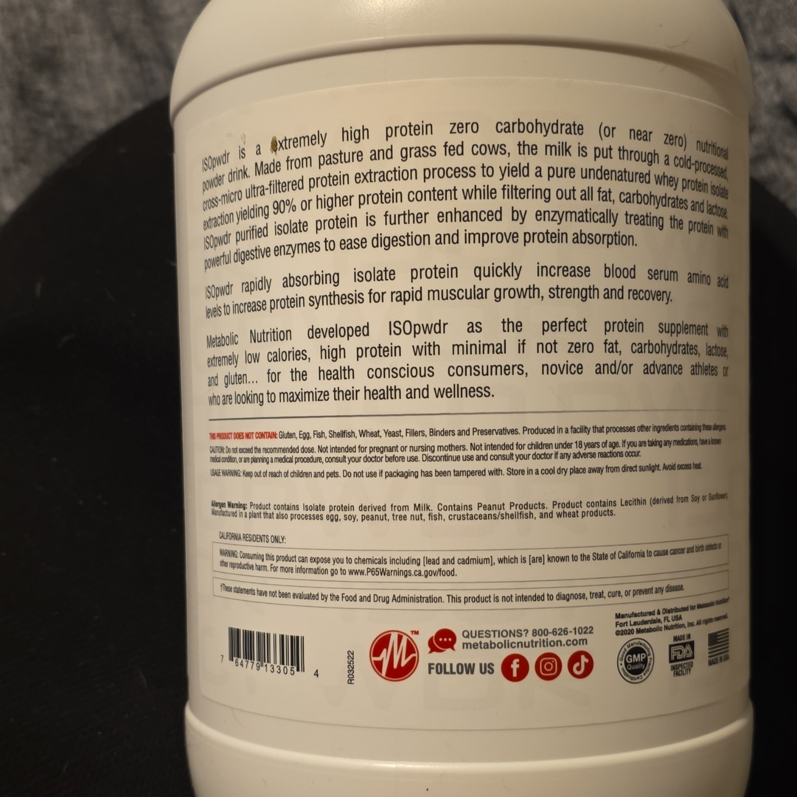 Metabolic Nutrition ISO Whey Protein Isolate Zero Lactose PB Cookie 3.04 lb