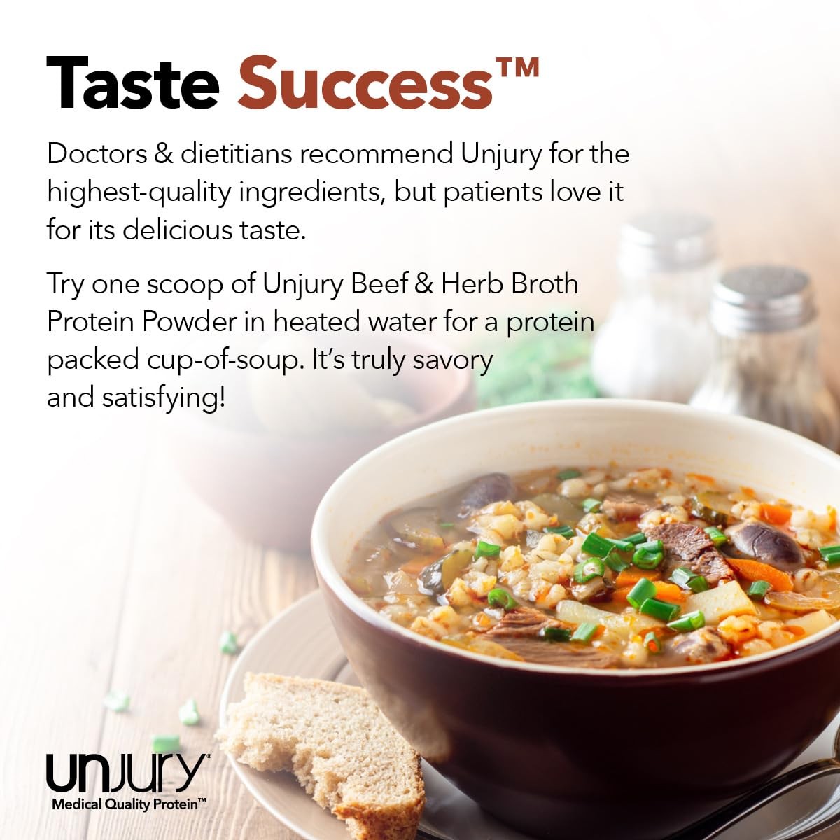 Unjury Whey Protein Powder | Beef and Herb High Protein Soup | 21g 100% Whey …