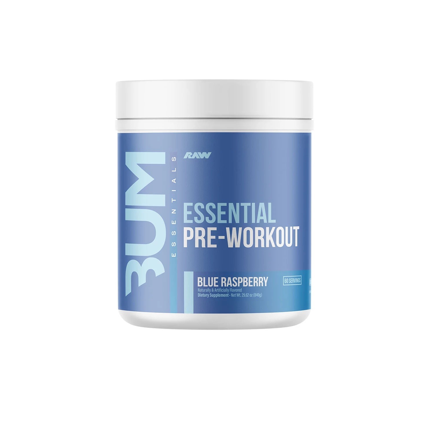 RAW Nutrition CBUM Essential Pre Workout Powder, Blue Raspberry, 1.78 Pounds