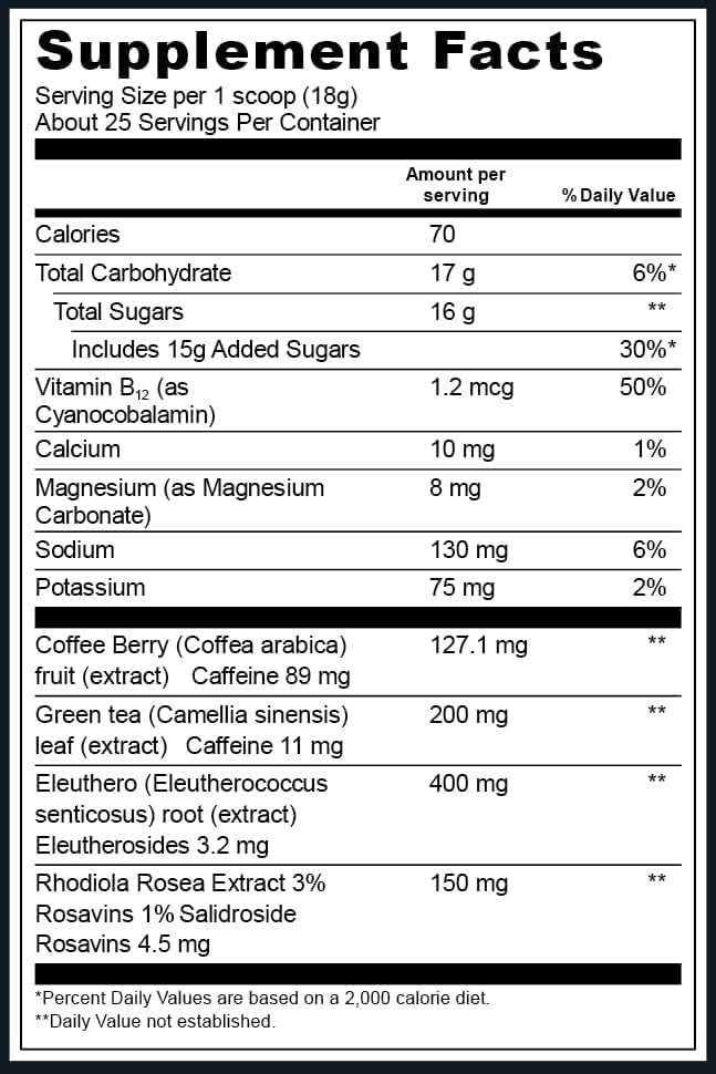 Pre-Workout Energizer Powder – Strawberry Lemonade, Energy & Focus Boost, Vegan,