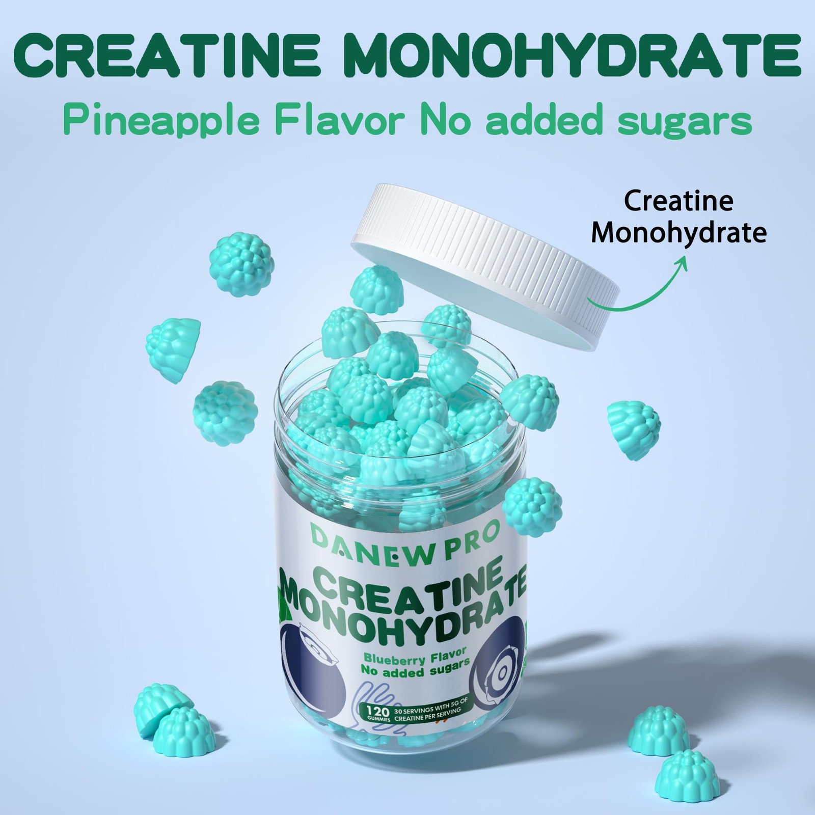 Gomitas Monohidrato De Creatina 5000mg Desarrollar Músculo Para Hombres/Mujeres